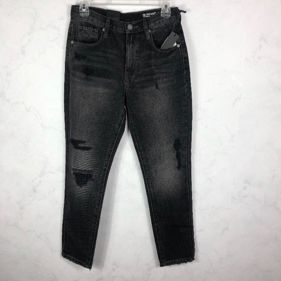 [BLANK-NYC] Black High Rise Distressed Jeans - Picture 1 of 4